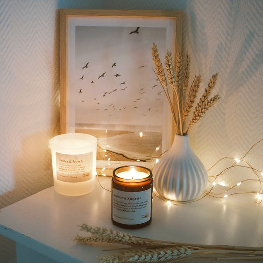 Duftkerze „Autumn Sunrise“ | Herbst Duftkerze | Handgemacht | 155g - KONSTLERIA