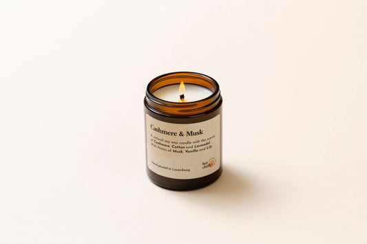 Duftkerze „Cashmere & Musk“ | Kaschmir, Vanille & Moschus | Handgemacht | 155g - KONSTLERIA