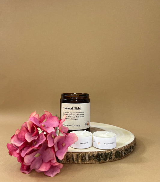 Duftkerze „Oriental Night“ | Jasmin, Rose & Amber | Handgemacht | 100g - KONSTLERIA
