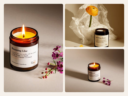 Blütenmomente – 3 florale Duftkerzen 155g - Konstleria