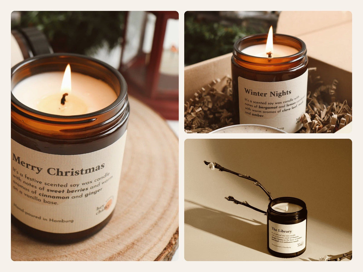 Weihnachts-Trio – 3 Duftkerzen 155g - Konstleria